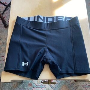 Women XL Under Armour 5" Inseam Softball Slider Shorts Black Padded Compression